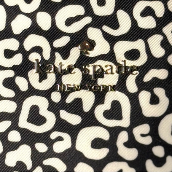 Kate Spade Leila Leopard Heart Backpack Black Ivory | NWT - Picture 4 of 7
